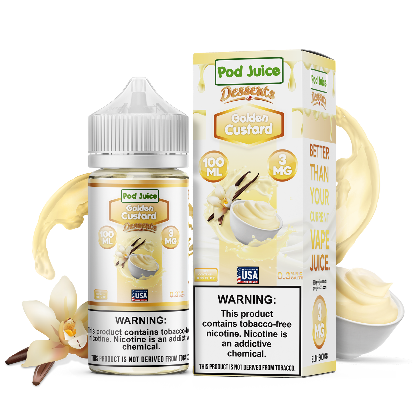 Pod Juice - Golden Custard | 100ml