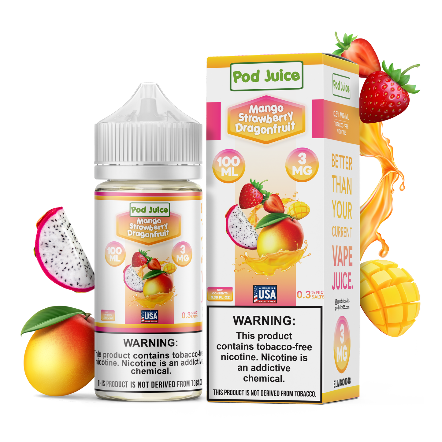Pod Juice - Mango Strawberry Dragonfruit | 100ml