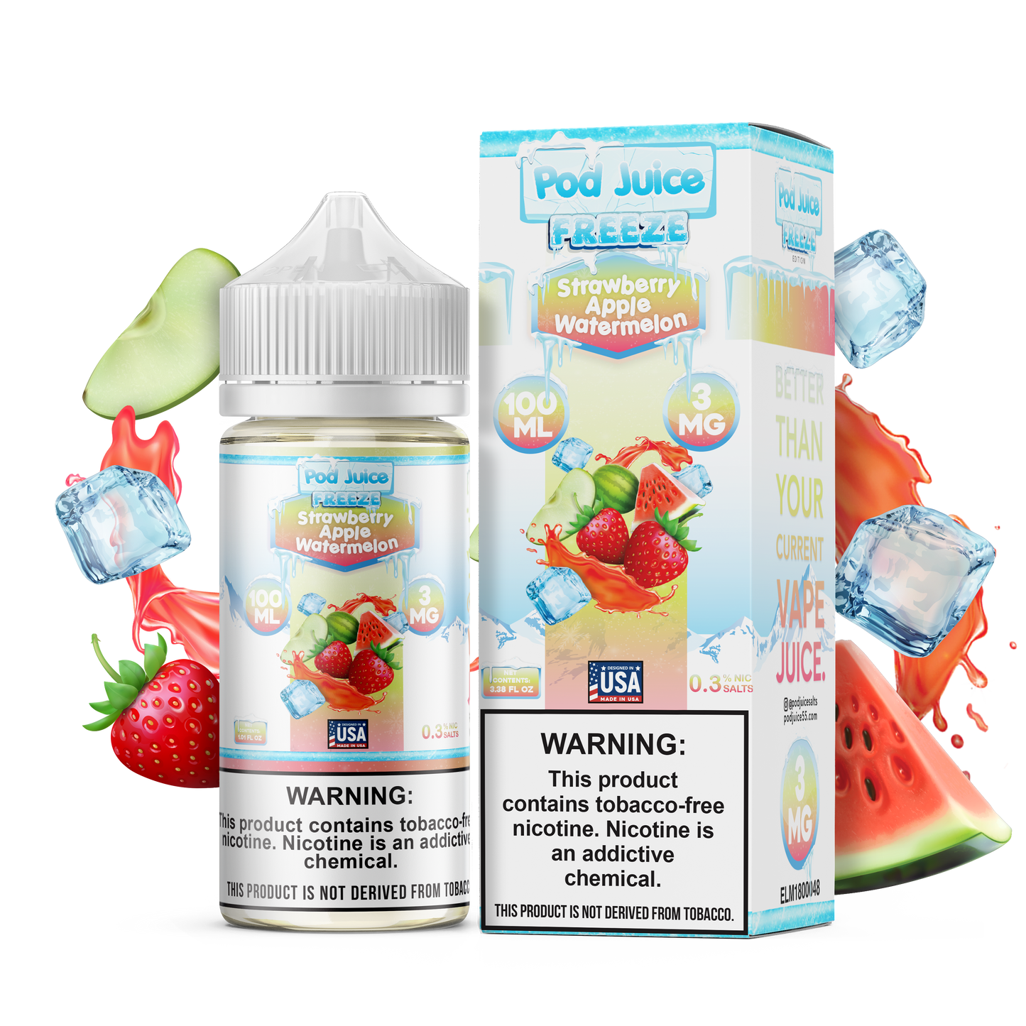 Pod Juice - Strawberry Apple Watermelon Freeze | 100ml