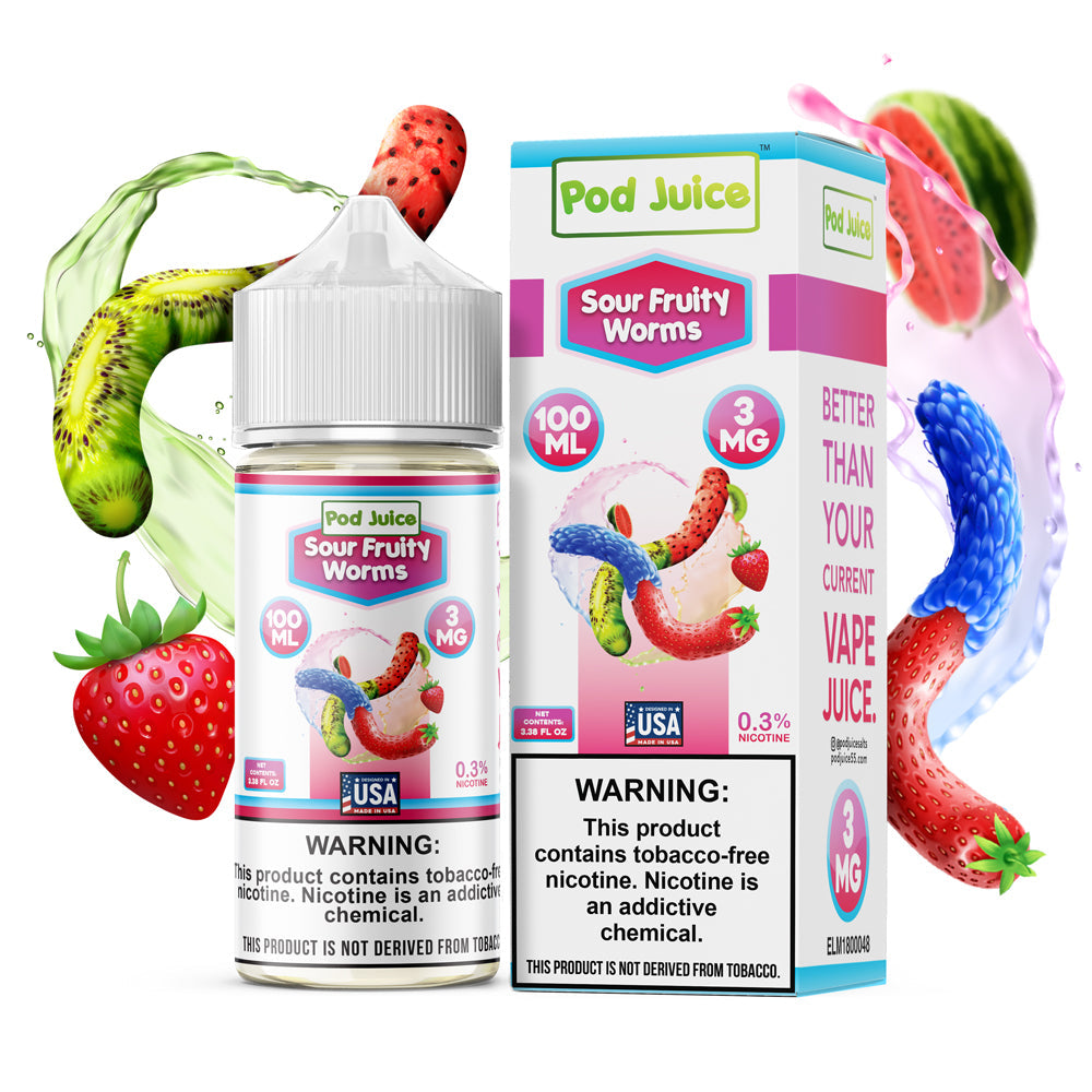 Pod Juice - Sour Fruity Worms | 100ml