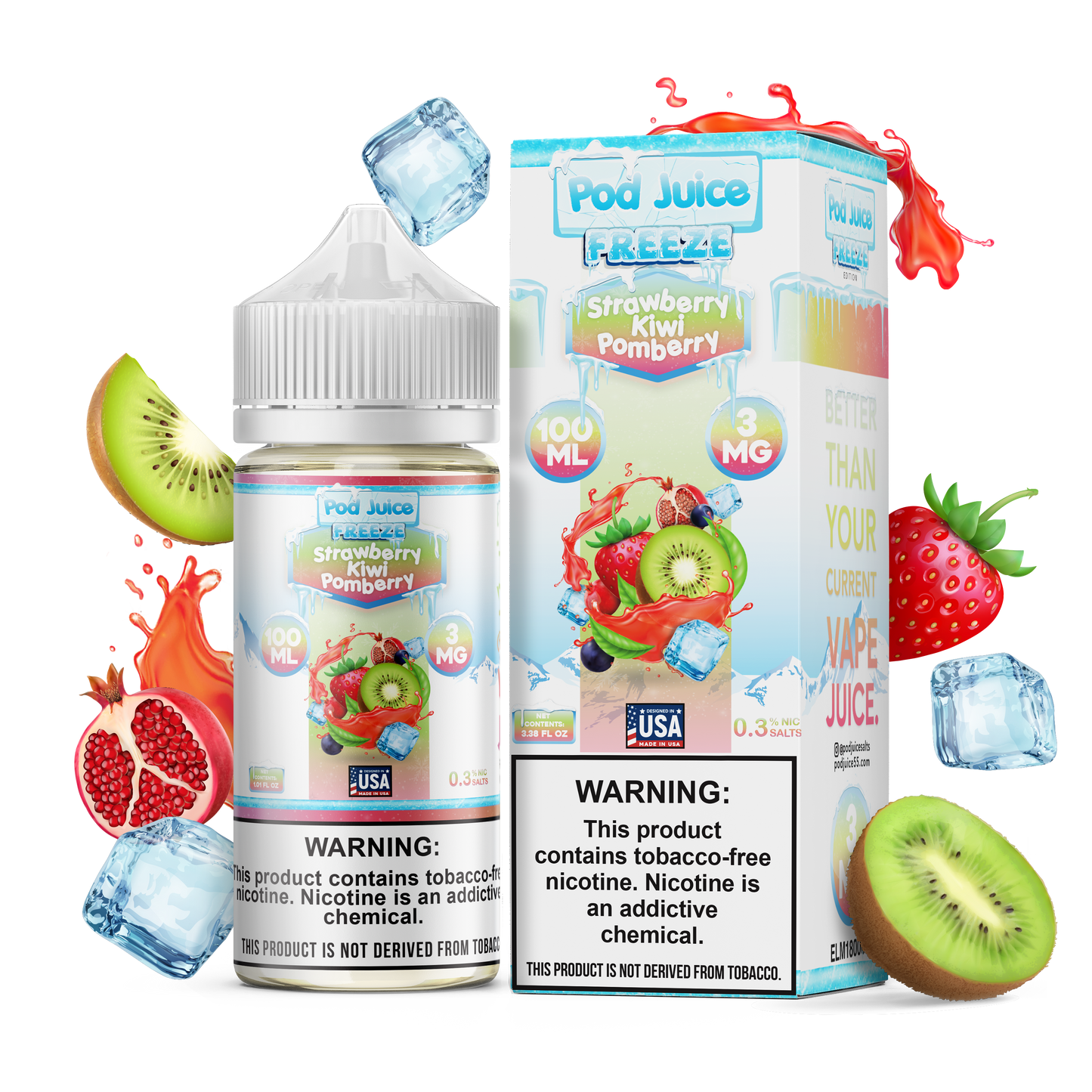 Pod Juice - Strawberry Kiwi Pomberry Freeze | 100ml