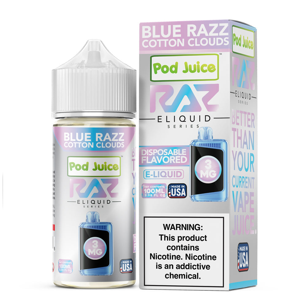 Pod Juice - Raz Blue Razz Cotton Clouds | 100ml