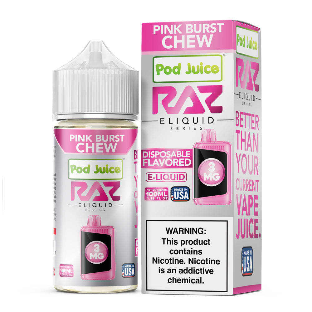 Pod Juice - Raz Pink Burst Chew | 100ml