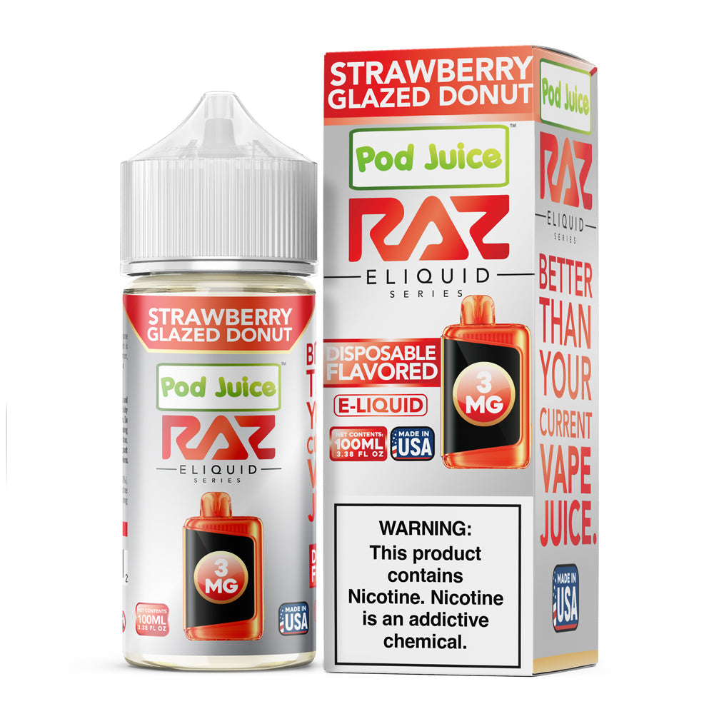 Pod Juice - Raz Strawberry Glazed Donut | 100ml
