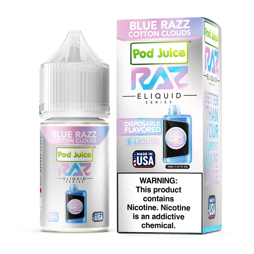 Pod Juice - Raz Blue Razz Cotton Clouds | 30ml