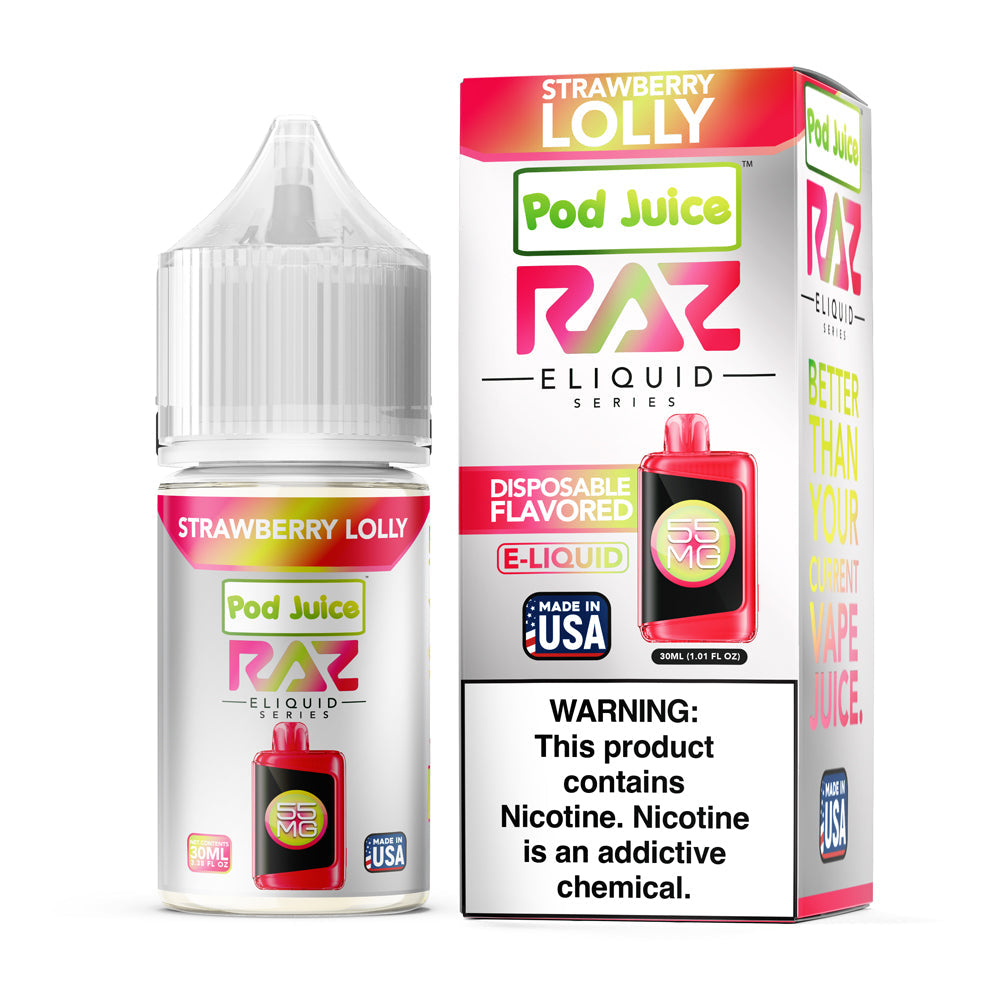 Pod Juice - Raz Strawberry Lolly | 30ml
