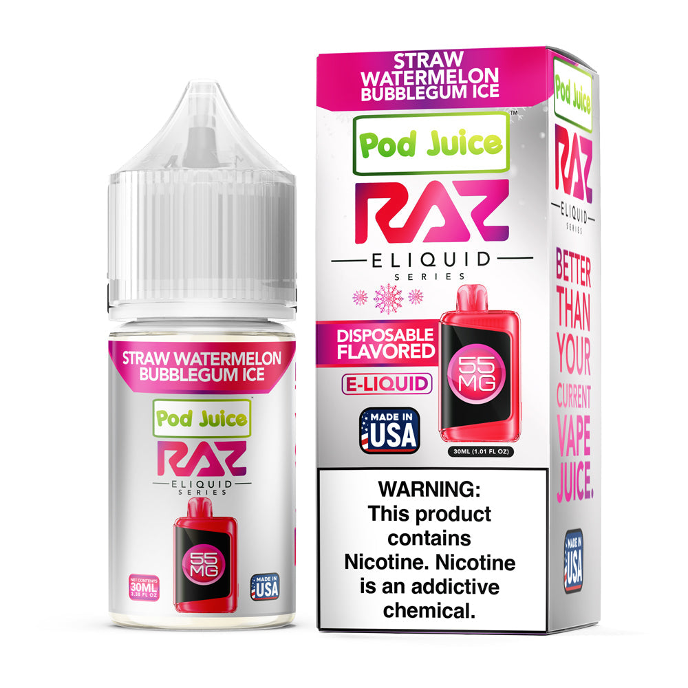 Pod Juice - Raz Straw Watermelon Bubblegum Ice | 30ml