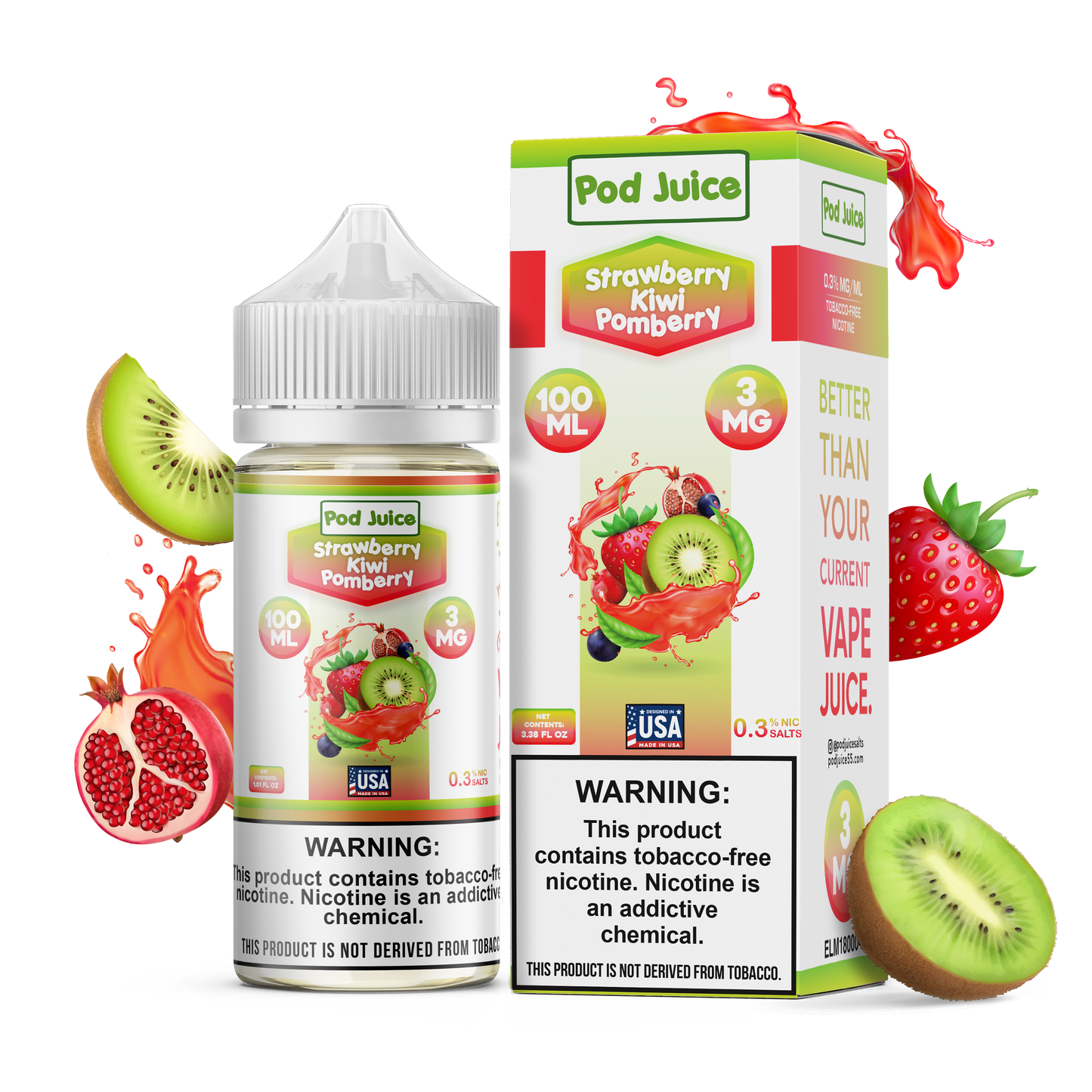 Pod Juice - Strawberry Kiwi Pomberry | 100ml